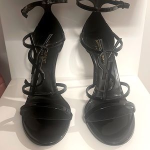 YVES SAINT LAURENT.S.38 1/2 Cassandra 100 YSL SA.Black.original dust bag & box